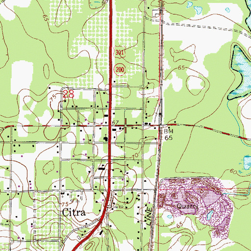 Topographic Map of Citra Post Office, FL