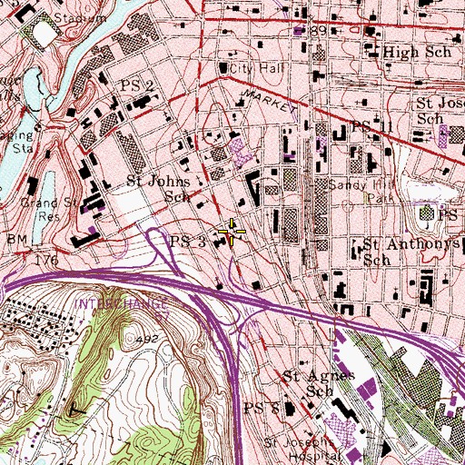 Topographic Map of Saint Boniface School, NJ