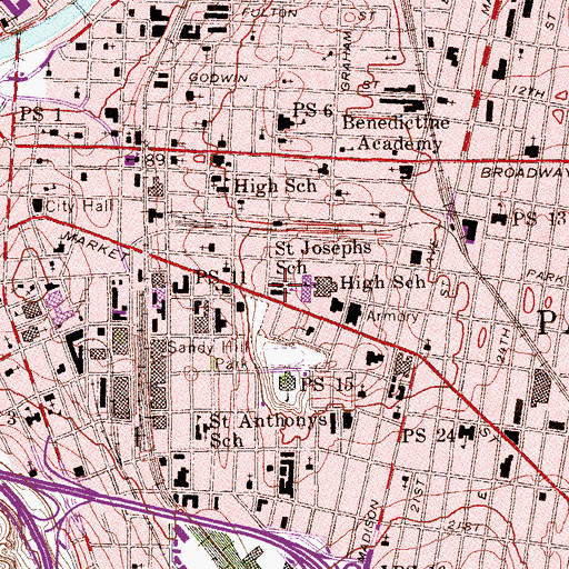 Topographic Map of Saint Joseph's Roman Catholic Church, NJ