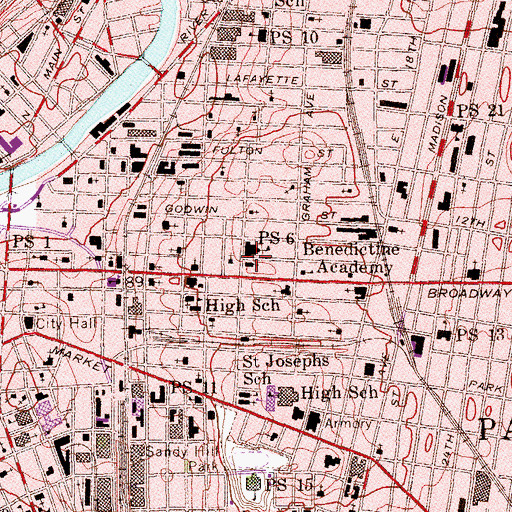 Topographic Map of Saint Luke's Baptist Church, NJ
