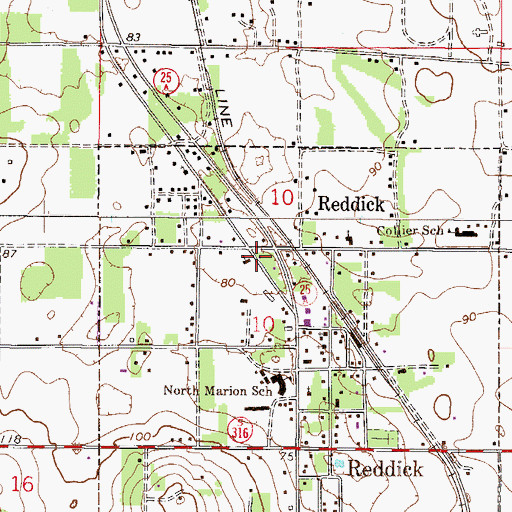 Topographic Map of United Missionary Baptist Church, FL