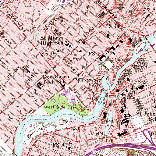 Topographic Map of Paterson Avenue Methodist Episcopal Church, NJ