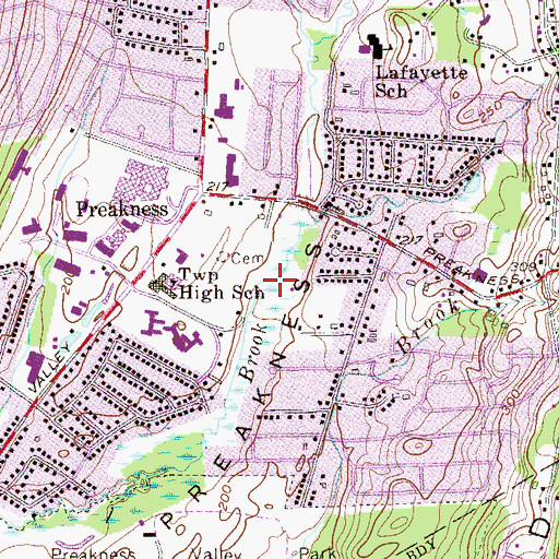 Topographic Map of Lance Corporal Ralph Valt Memorial Park, NJ