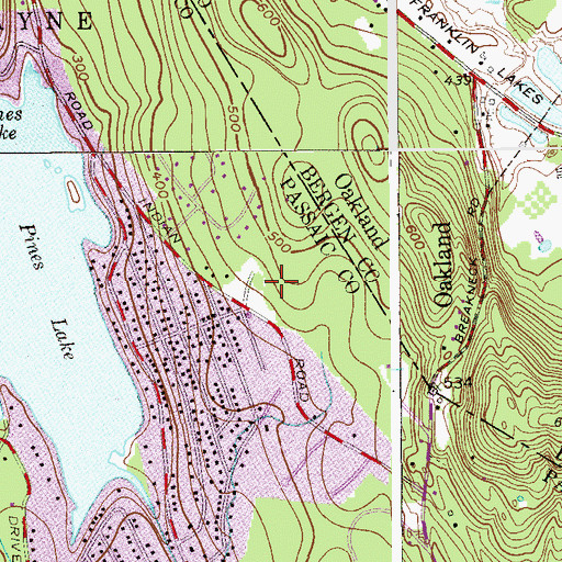 Topographic Map of Lieutenant Carey A Arthur Memorial Park, NJ