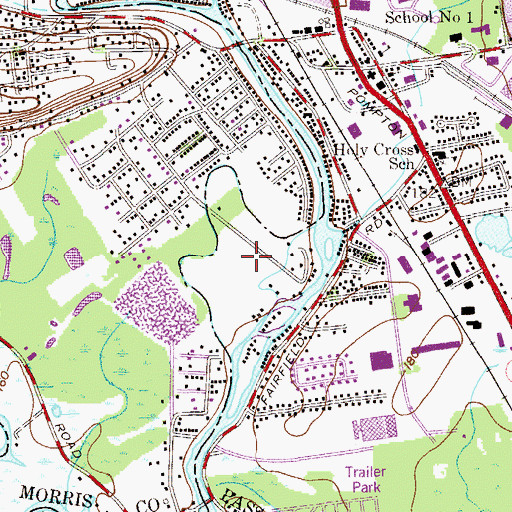 Topographic Map of Pequannock River Park, NJ