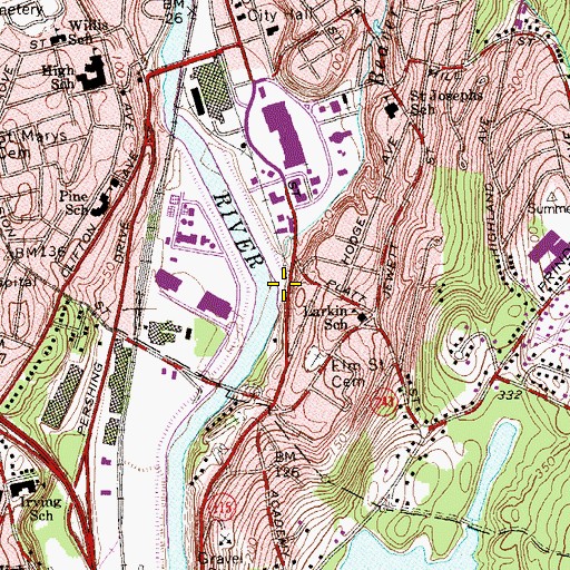 Topographic Map of Beaver Brook, CT