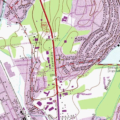 Topographic Map of Packanack Shopping Center, NJ
