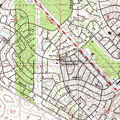 Topographic Map of Church of the Incarnation, FL