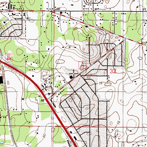 Topographic Map of Belleview Christian Church, FL