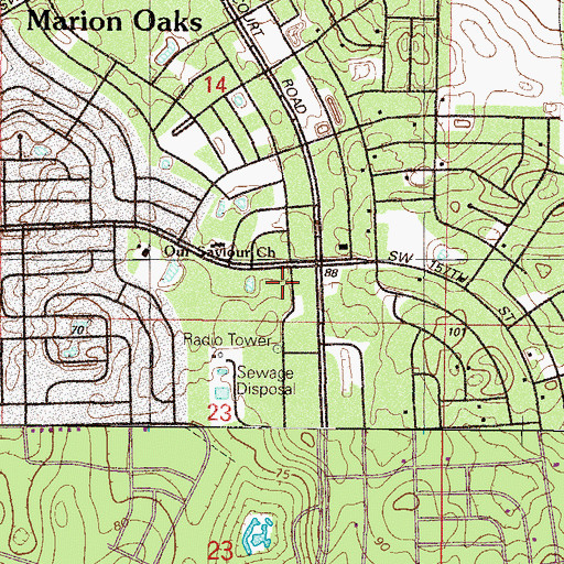 Topographic Map of Marion County Sheriff's Office - Marion Oaks District, FL