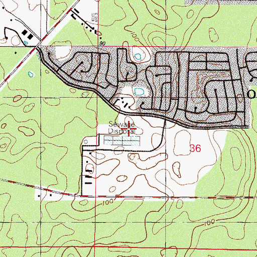 Topographic Map of Oak Run Water Treatment Plant, FL