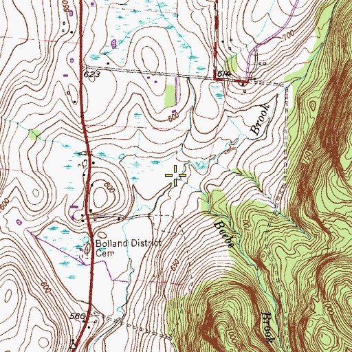 Topographic Map of Beebe Brook, CT