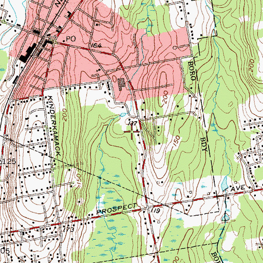 Topographic Map of East Brook Elementary School, NJ