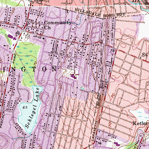 Topographic Map of Jessie F George Elementary School, NJ