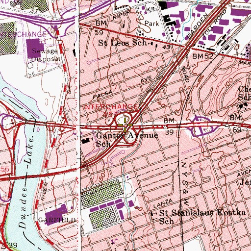 Topographic Map of Interchange 157, NJ