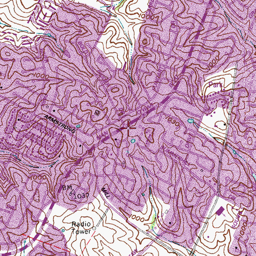 Topographic Map of Lexington Fire Department Station 16, KY