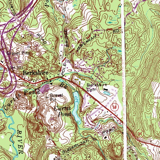 Topographic Map of Berkshire Cemetery, CT