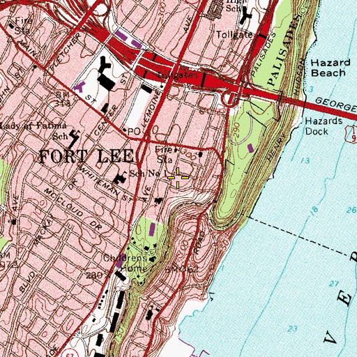 Topographic Map of Congregation Young Israel of Fort Lee, NJ