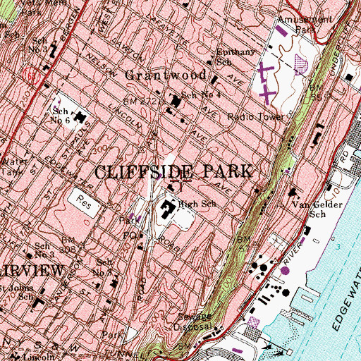 Topographic Map of Trinity Episcopal Church, NJ