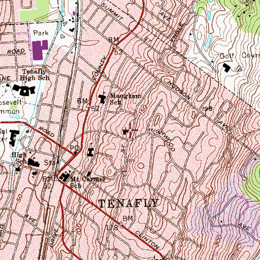 Topographic Map of Church of the Atonement, NJ