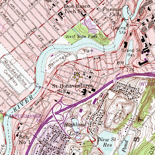 Topographic Map of Saint John the Baptist Orthodox Church, NJ
