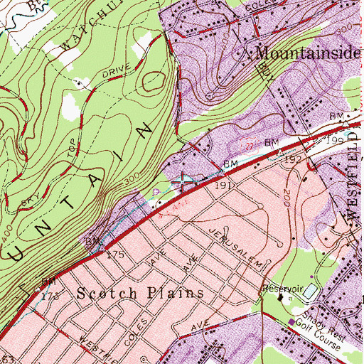 Topographic Map of Bowcraft Amusement Park, NJ