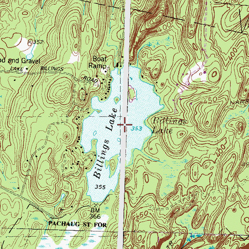 Topographic Map of Billings Lake, CT