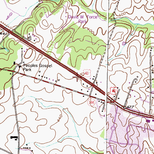Topographic Map of Ellicott City Assembly of God, MD