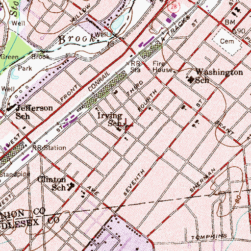 Topographic Map of Calvary Baptist Church, NJ