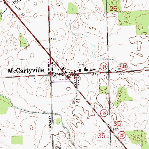 Topographic Map of McCartyville Post Office (historical), OH
