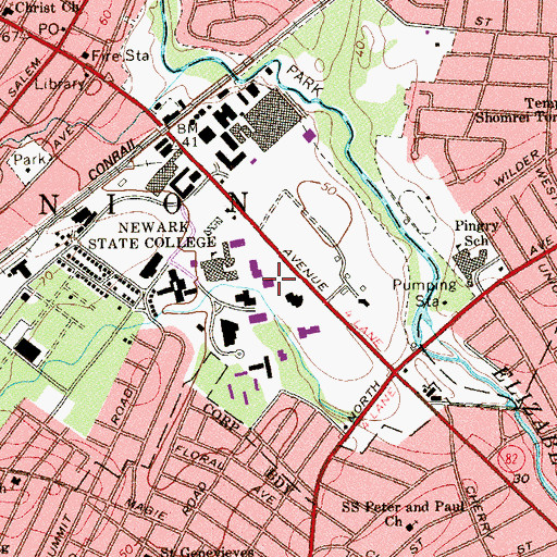 Topographic Map of Willis Hall, NJ