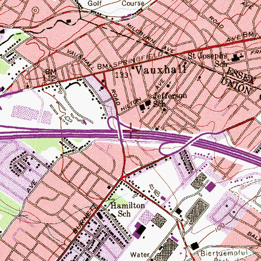 Topographic Map of Interchange 50, NJ