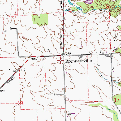 Topographic Map of Brennersville Post Office (historical), OH