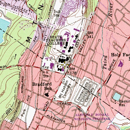 Topographic Map of Freeman Hall, NJ
