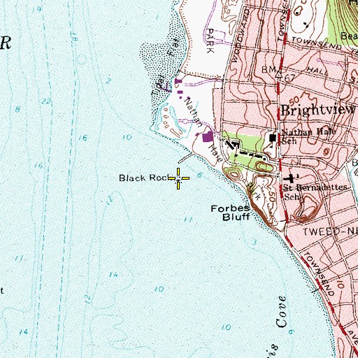 Topographic Map of Black Rock, CT
