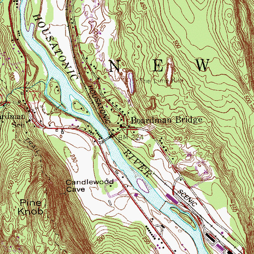 Topographic Map of Boardman Bridge, CT