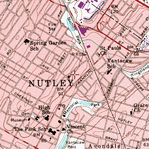 Topographic Map of Holy Trinity Lutheran Church, NJ