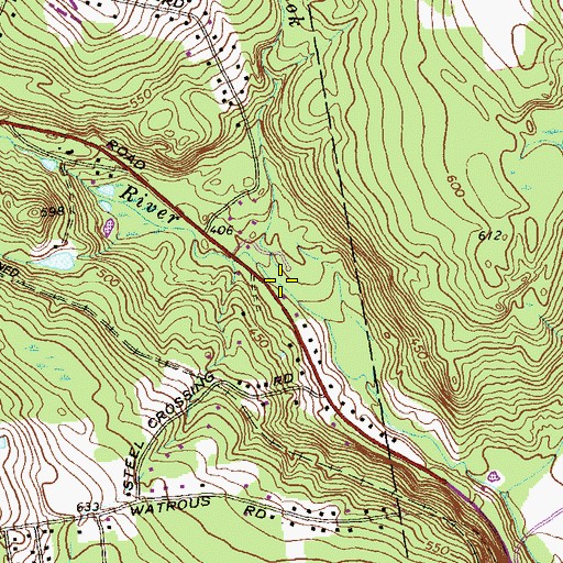 Topographic Map of Bolton Pond Brook, CT