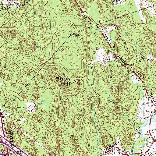 Topographic Map of Book Hill, CT