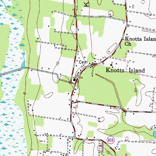 Topographic Map of Knotts Island United Methodist Church, NC