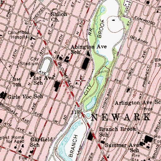 Topographic Map of Bethlehem Baptist Church, NJ
