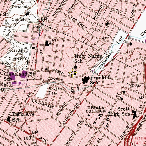 Topographic Map of Bethel Presbyterian Church, NJ