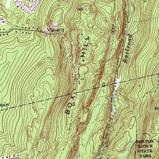 Topographic Map of Box Hill, CT