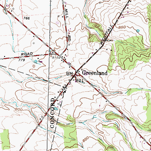 Topographic Map of Greenland Post Office (historical), OH