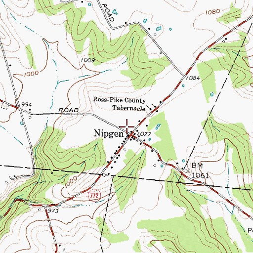 Topographic Map of Nipgen Post Office (historical), OH