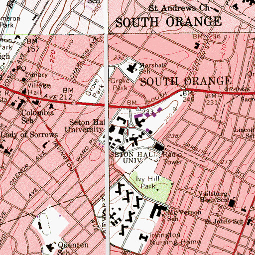 Topographic Map of Jubilee Hall, NJ