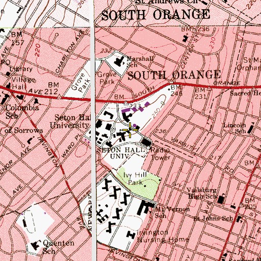 Topographic Map of Mooney Hall, NJ