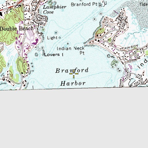 Topographic Map of Branford Harbor, CT