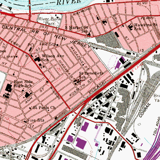 Topographic Map of Saint Benedict Church, NJ