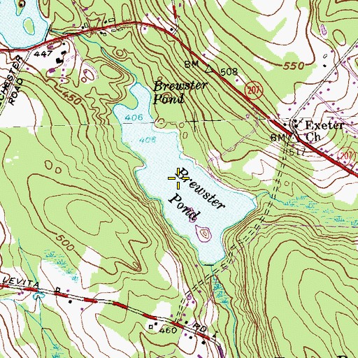 Topographic Map of Brewster Pond, CT